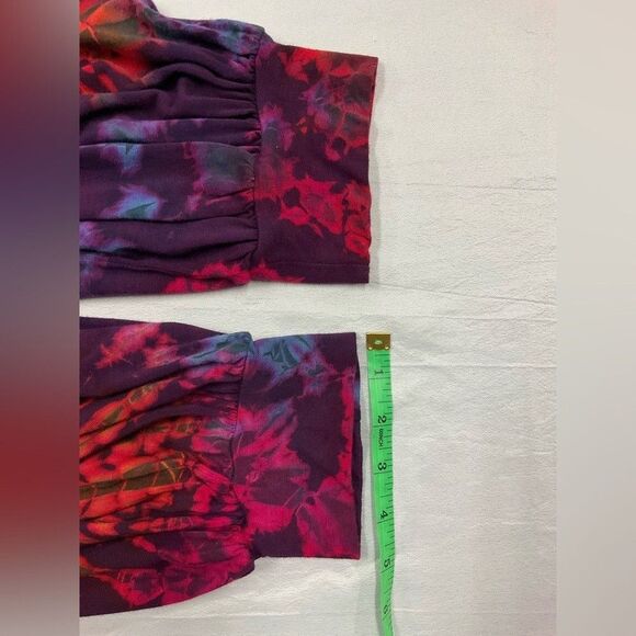 HAREM PANTS Women's Pants Red Purple Tie Dye Elastic Waist Pockets Small - Picture 6 of 8